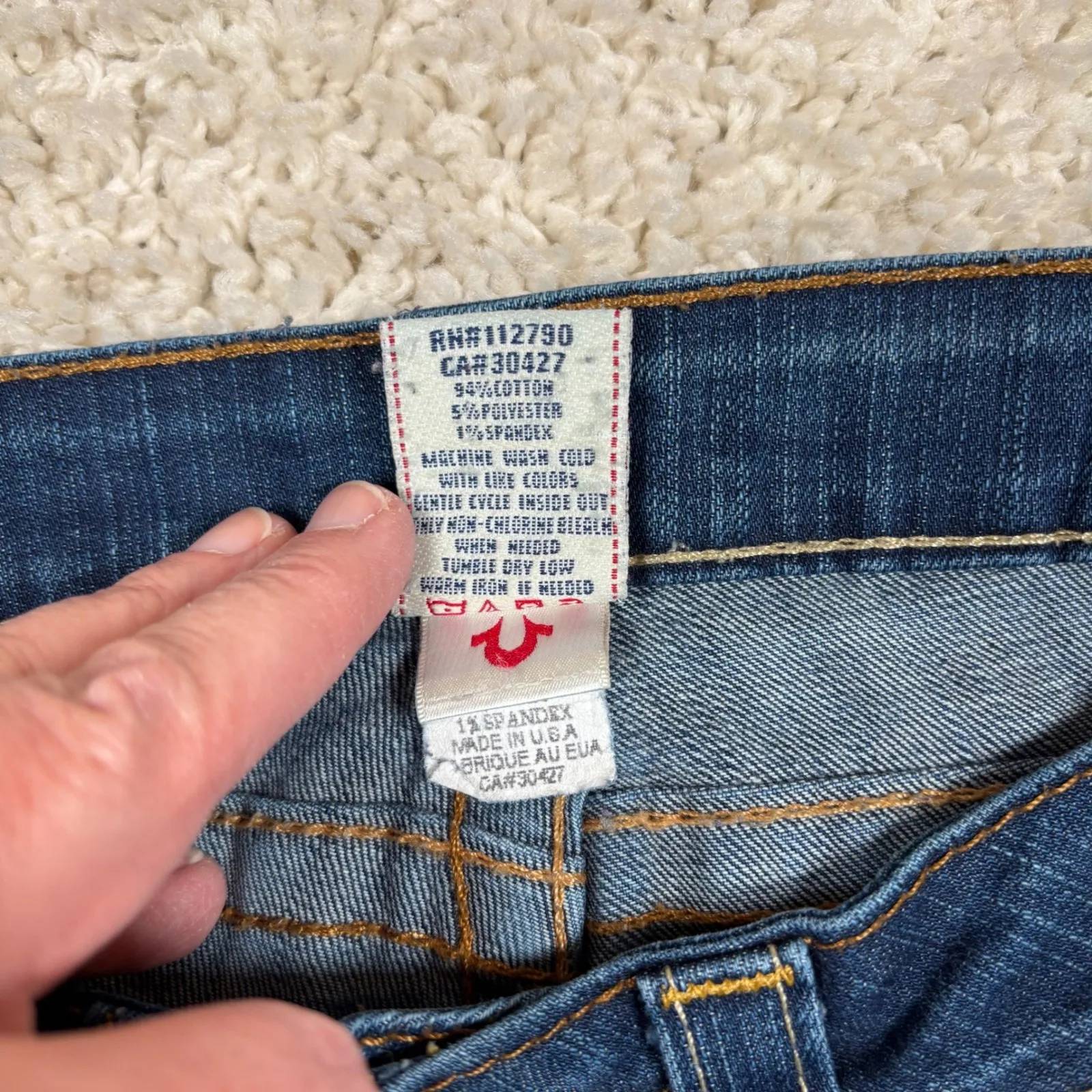 True Religion Womens Jeans Dark Wash Bootcut Size 27 Made in USA - Image 9