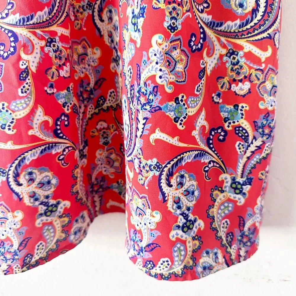 Pixley Red Paisley Halter Top Women’s Size XS – Lightweight Silky Boho Tank Size M - Image 4