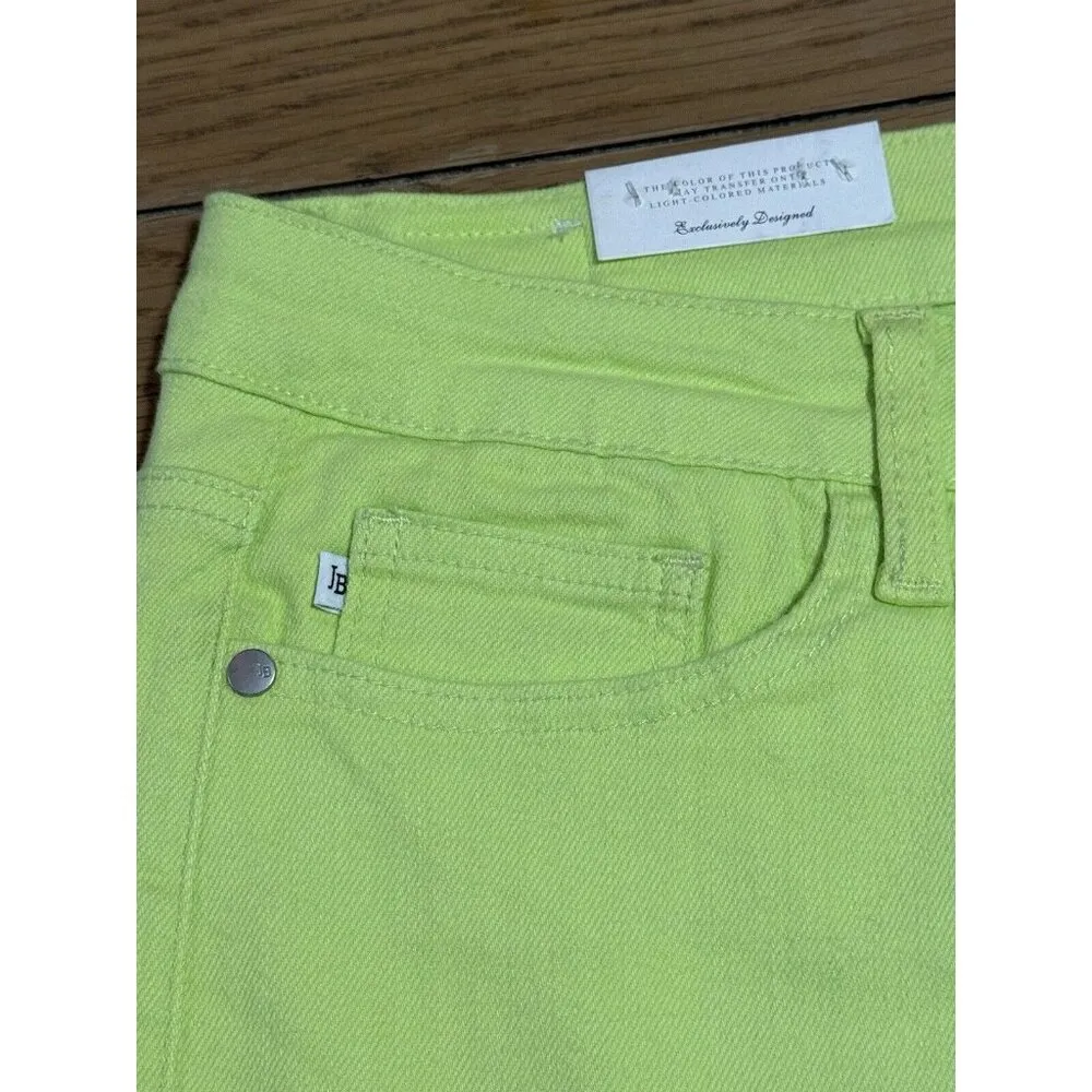 Judy Blue High Waist Slim Fit Neon Green Jeans Size 15/32 JB88456 Beach Vacation - Image 9
