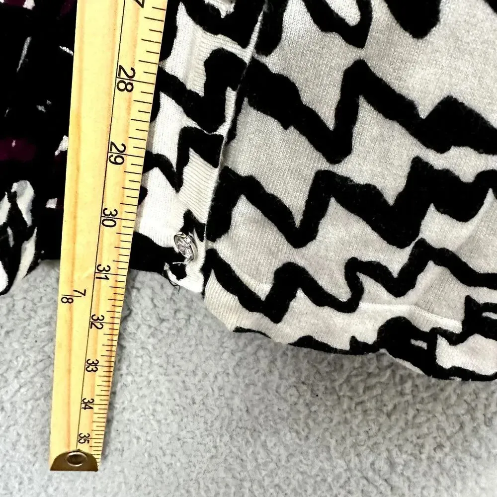 Liz & me cardigan womens 1X geometric rhinestone jewel button whimsigoth‎ artsy Purple - Image 6