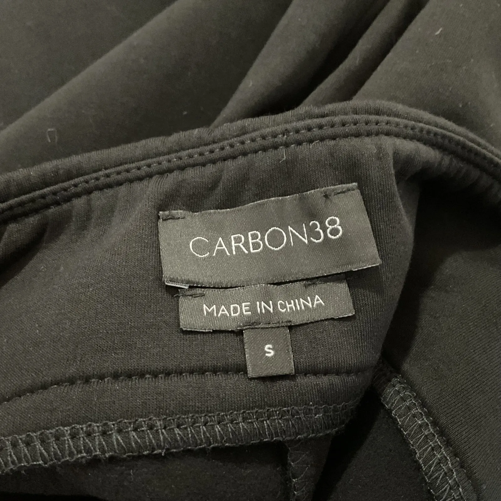 CARBON38 Black Rhinestone Front Slit Sweatpants Womens Size S - Image 7