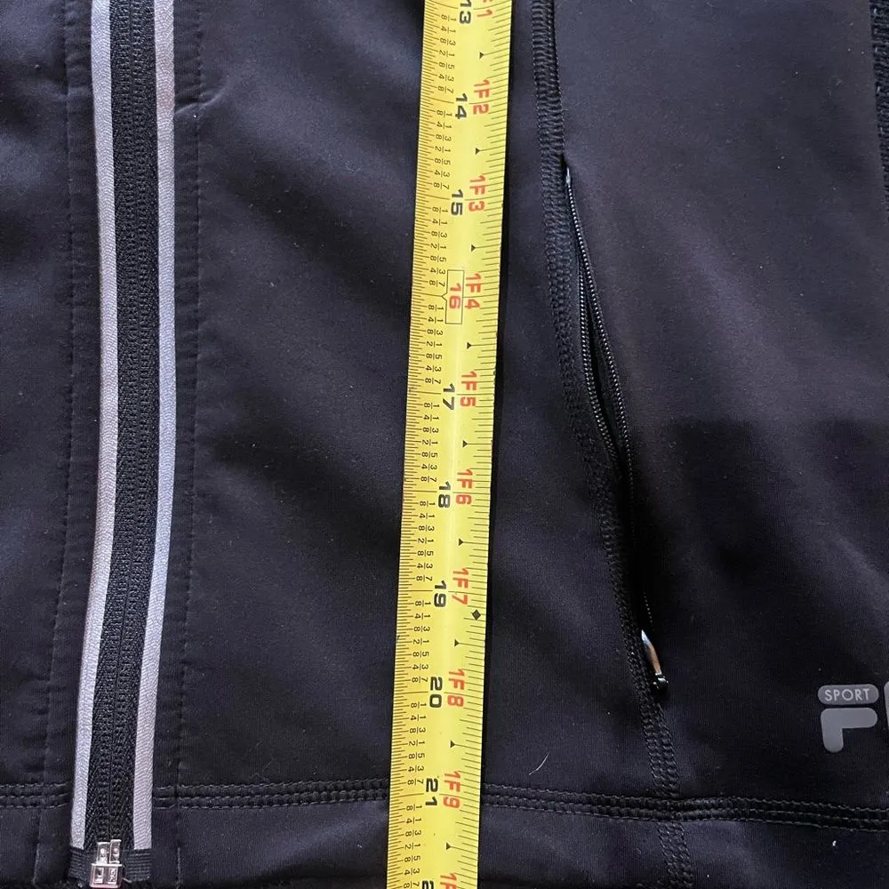 Fila Sport Performance Reflective Full Zip Running Jacket Black Gray SZ Small - Image 11