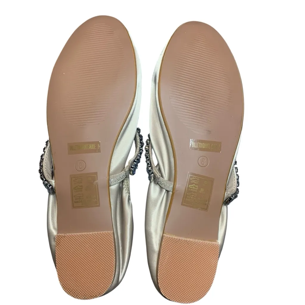 • Azalea Wang diamanté ballet flats nude blush size 8 Tan - Image 2