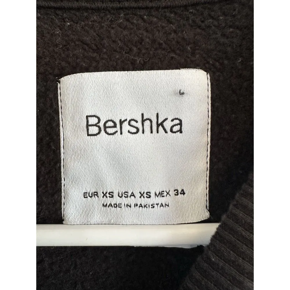 Unisex Bershka Sweatshirt Graphic Print Teddy Bear XS Spell Out‎ Fantasy Black - Image 4