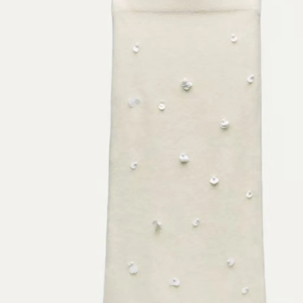 NWT Zara Beaded SEQUIN ALPACA BLEND KNIT SKIRT Midi Bloggers Fave - Image 6