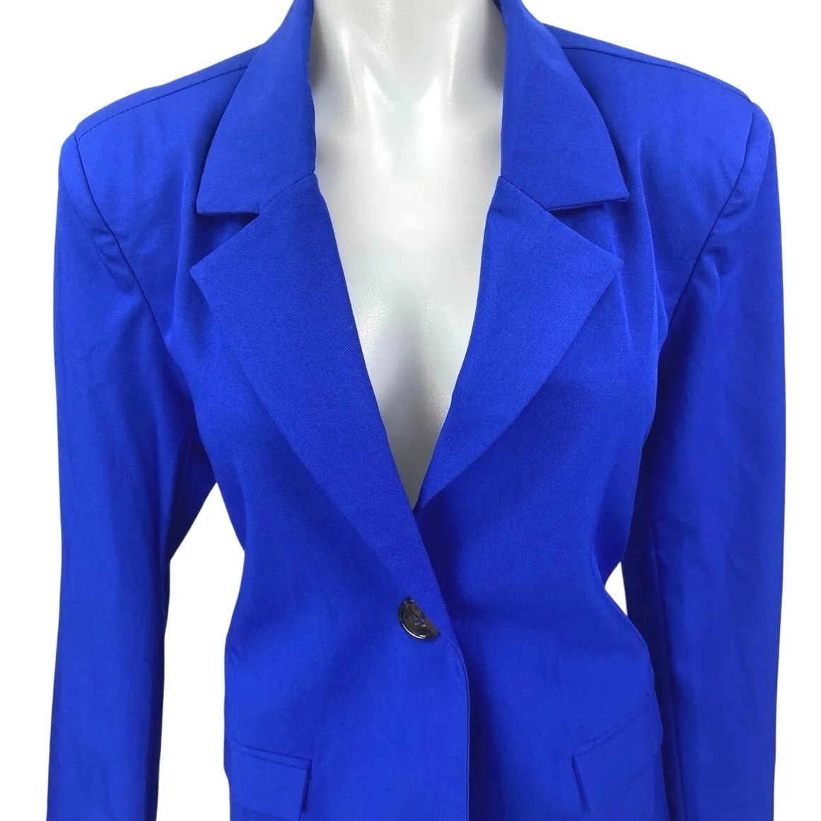 Danielle Bernstein Blue Long Sleeve Cutout Back Blazer Coat Suit Jacket Size S - Image 3
