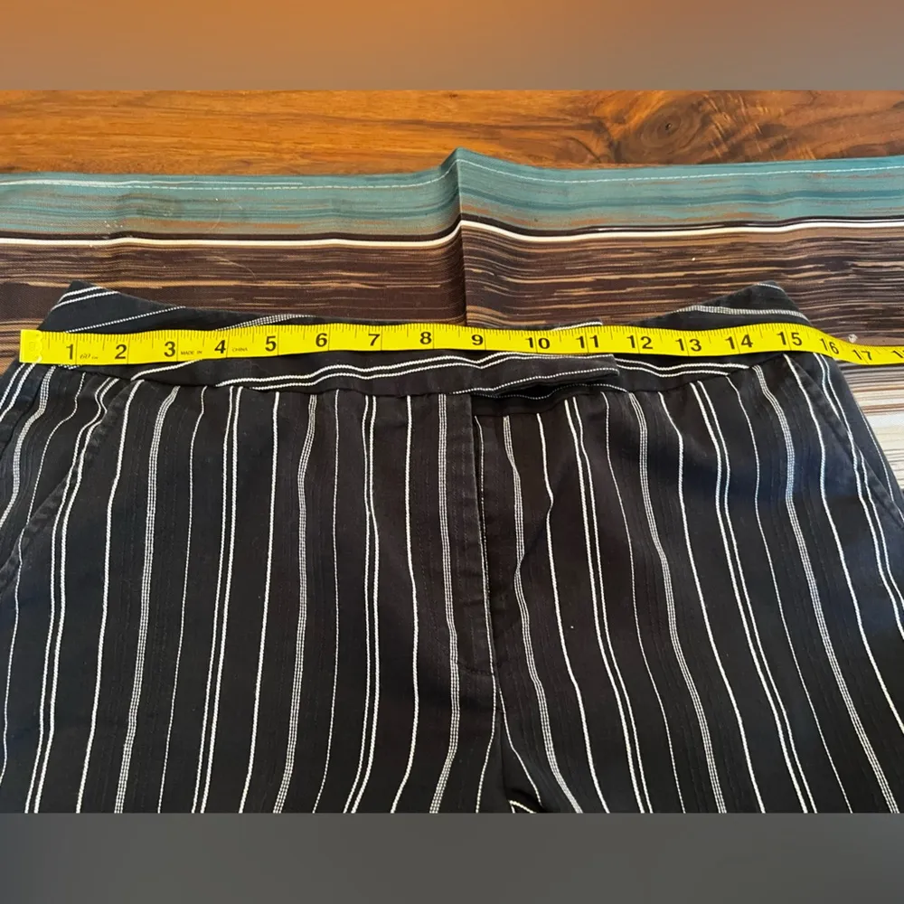 Apt. 9 Blue Striped  Woven Cotton Blend Women’s Straight Leg Pant W/ Cuffs Sz 10 - Image 7