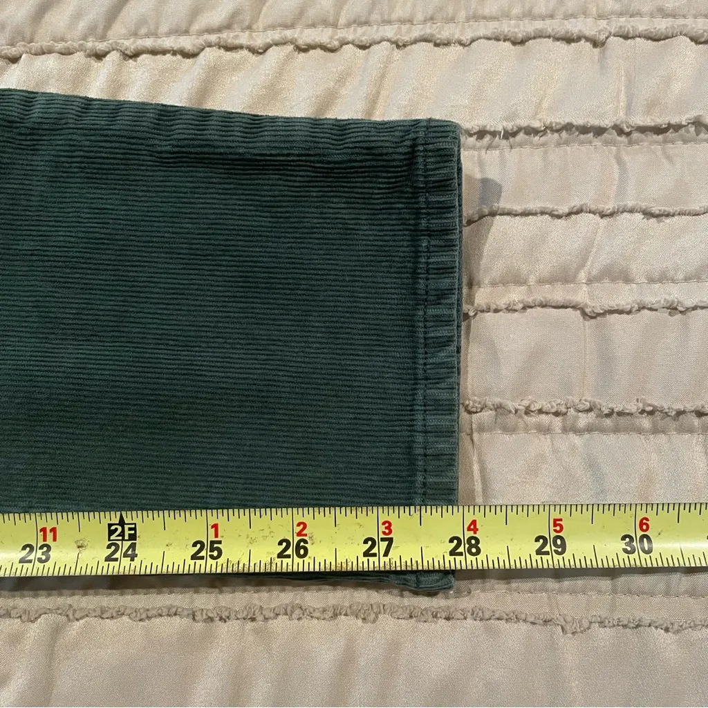 American Eagle Super Stretch Corduroy Mom Jean Denim Hunter Green 0 High Rise - Image 9
