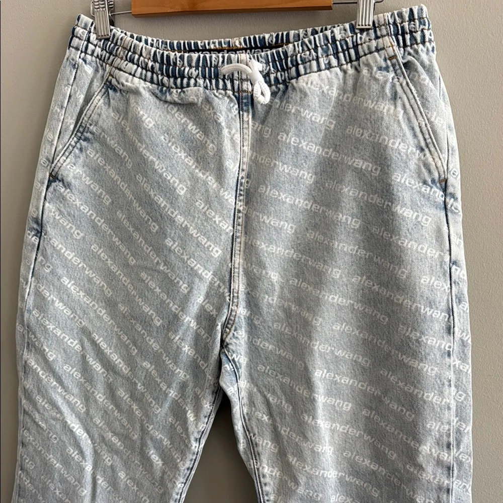Alexander Wang Logo Print Denim Joggers - Image 2