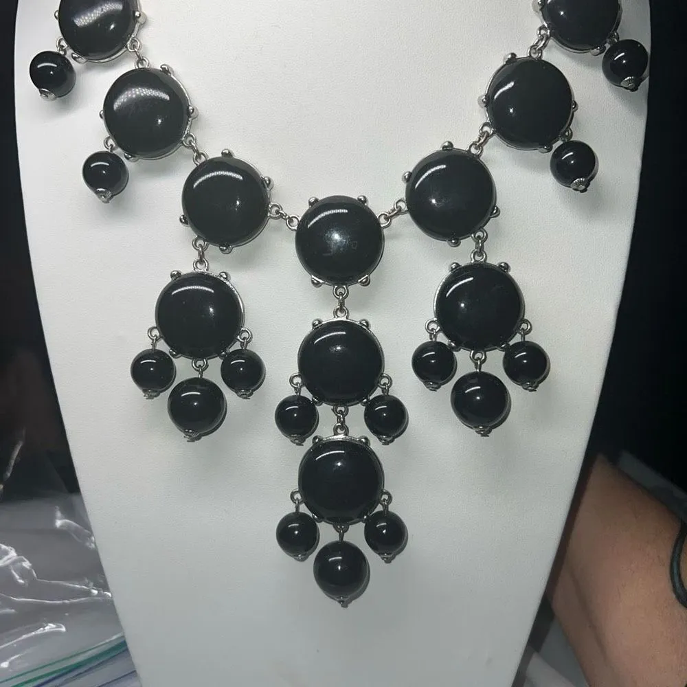 Erica Lyons Black Circular Bib Statement Necklace - Image 3