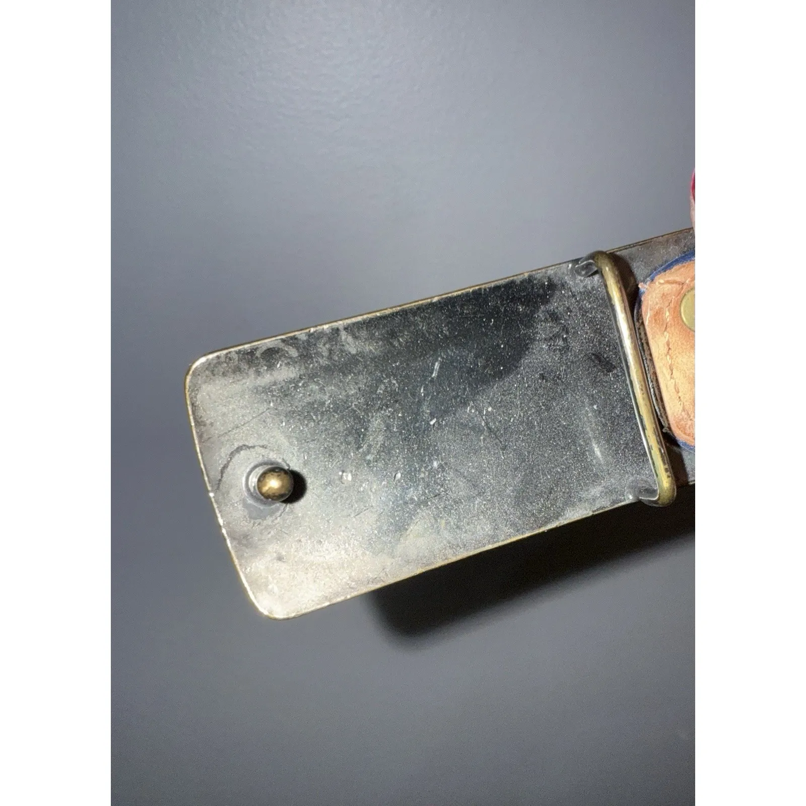 Coach Belt Womens Large Blue Solid Brass1 Buckle French Calfskin VTG Western 36" - Image 4