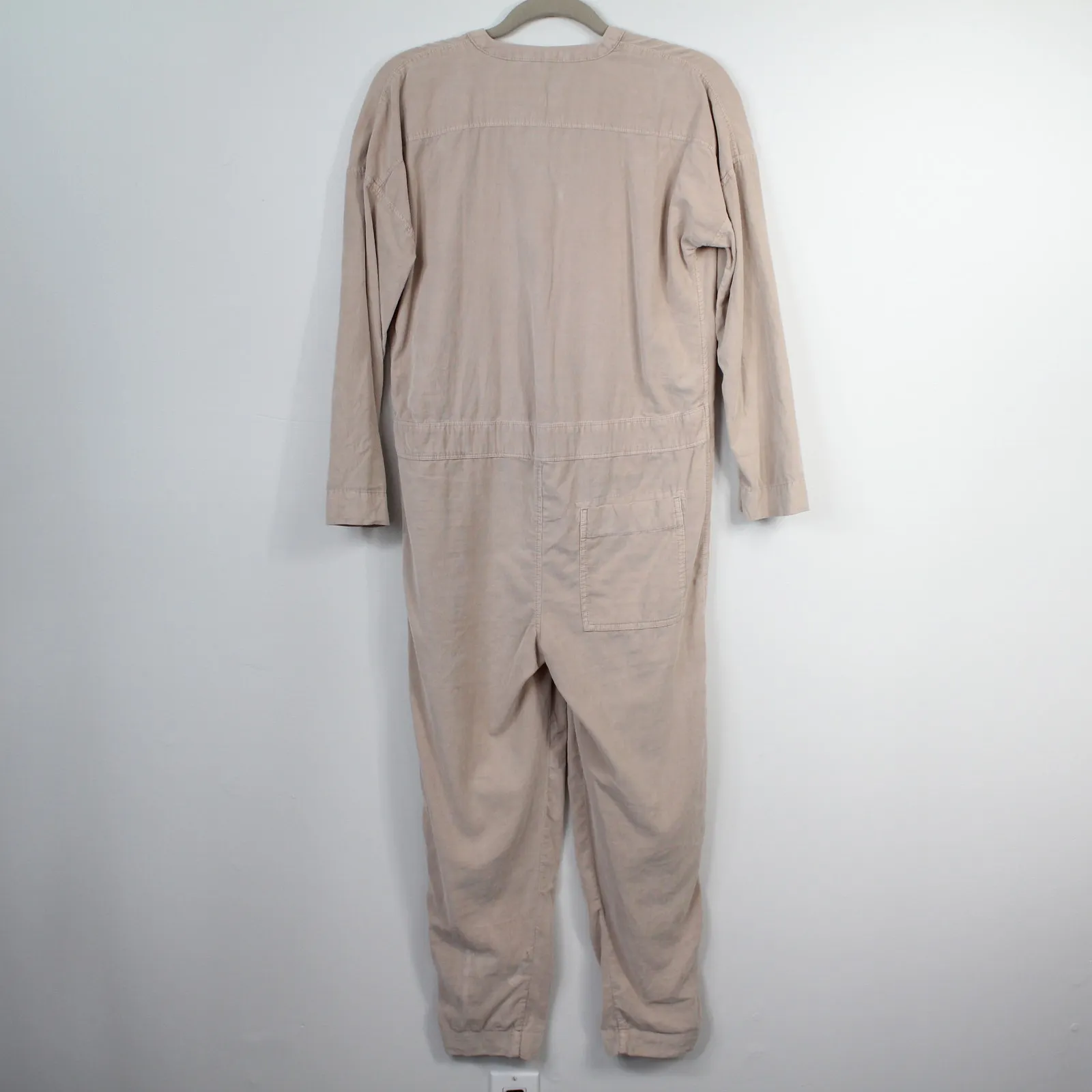 James Perse Ultra Fine Corduroy Jumper Jumpsuit Beige Neutral Nude Tan Size 0 - Image 7