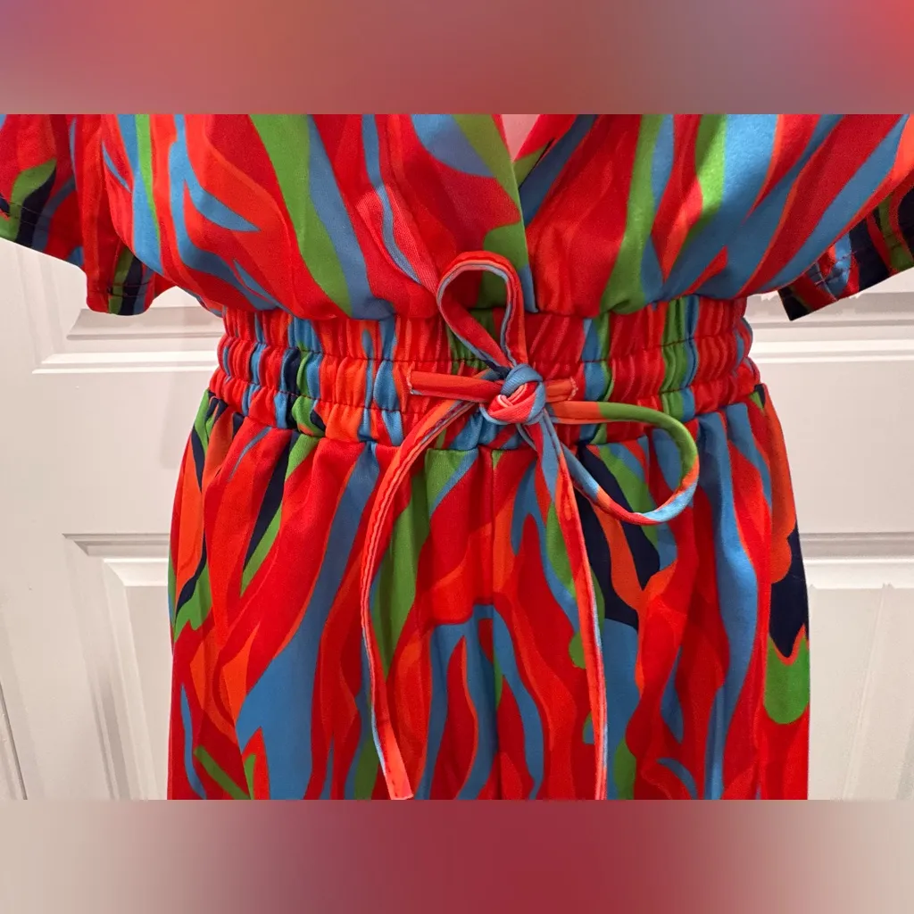 🆕 Vibrant Multicolor Romper Size XL Red - Image 5