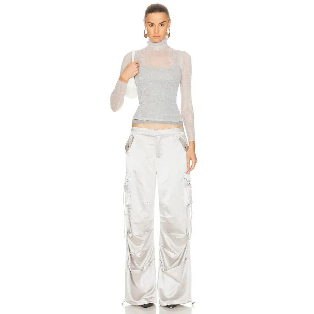 SER.O.YA Piper Sweater in Silver XSmall New Womens Turtleneck Knit Top Size XS - Image 5