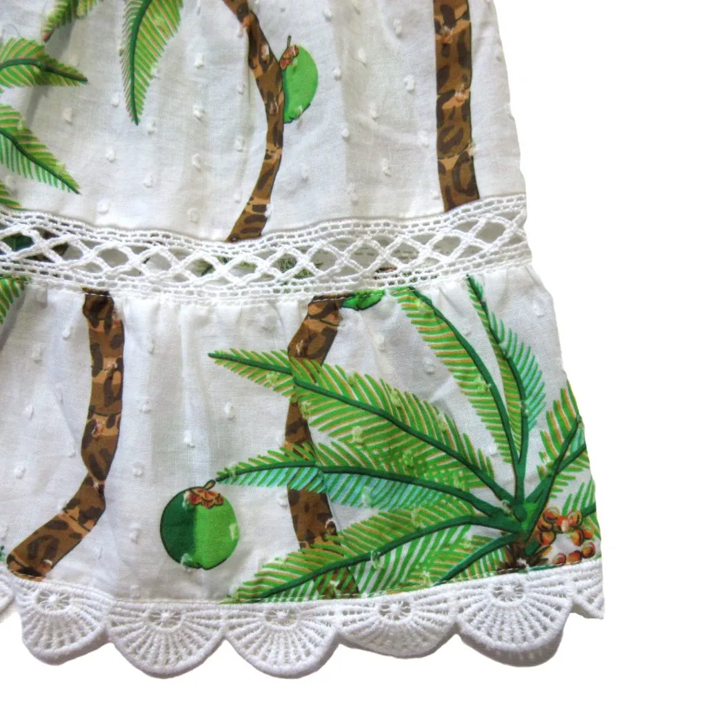 NWT Farm Rio Swinging Palm Maxi in White Swiss Dot Cotton A-line Skirt M $190 - Image 6