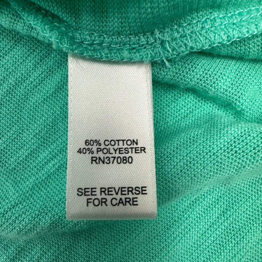 Live Well Womens XL Green Keyhole Back Short Sleeve Top Cotton Blend Flowy Tee - Image 4