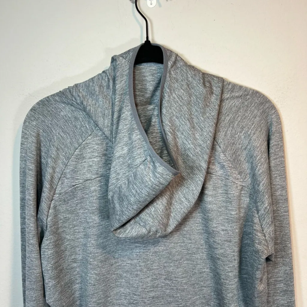 Nike Dri-Fit Element Running Hooded Shirt Gray Mock Neck Reflective Womens Large - Image 12