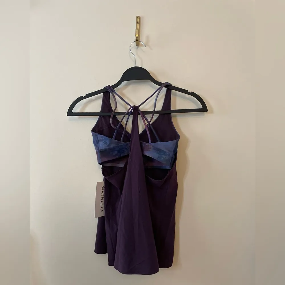 ATHLETA Solace Support Top in Powervita in Agate Purple / Supernova Size XXS NWT - Image 4