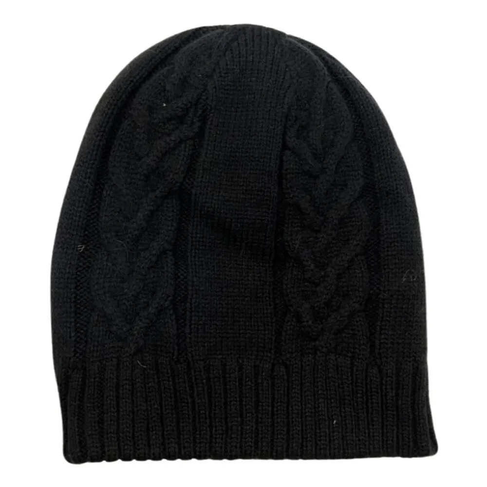 Under Armour Cable Knit Black Beanie Winter Hat Basic Minimalist NEW no Tags - Image 3