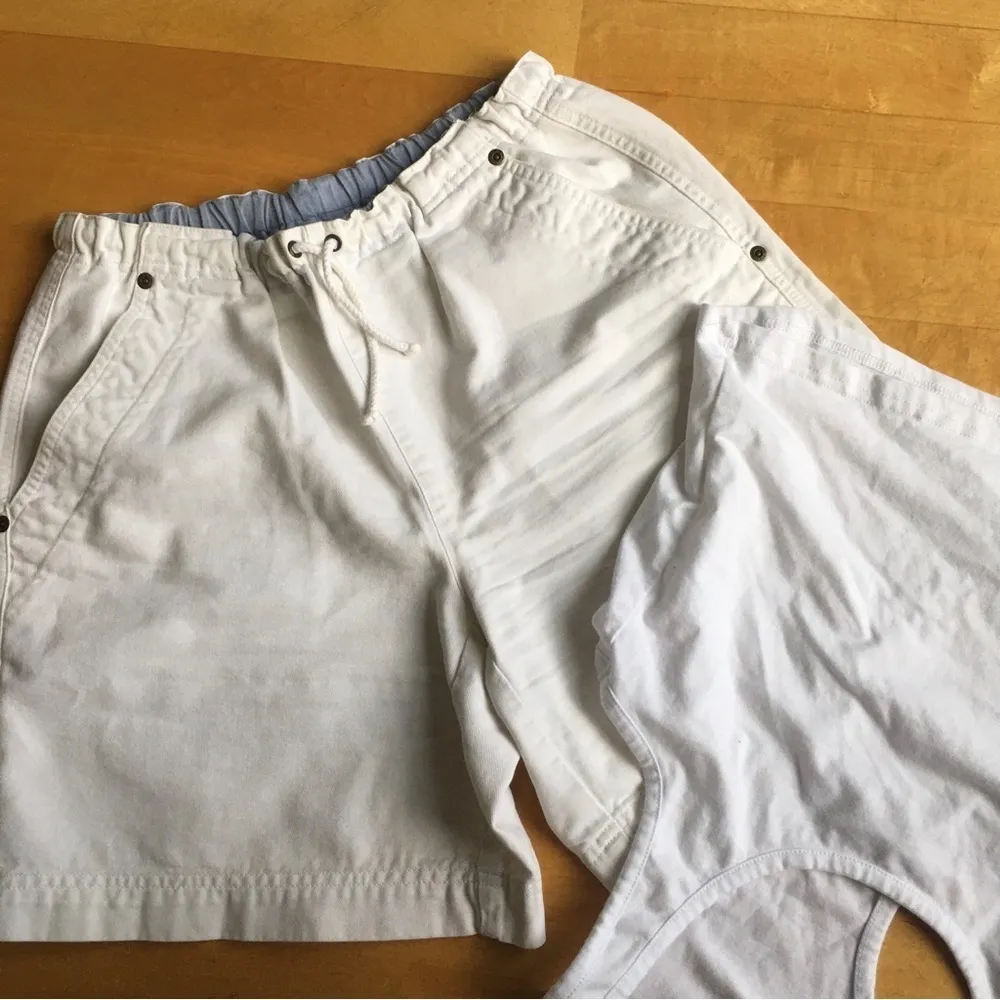 Liz Claiborne Vintage, 100% Cotton, Baggy, Denim Shorts, Off White, Size S - Image 9