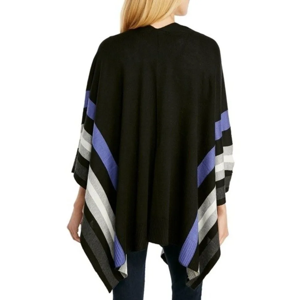 New! THE LIMITED Women's Striped Open-Front Layering Poncho Sweater Small/Medium - Image 2