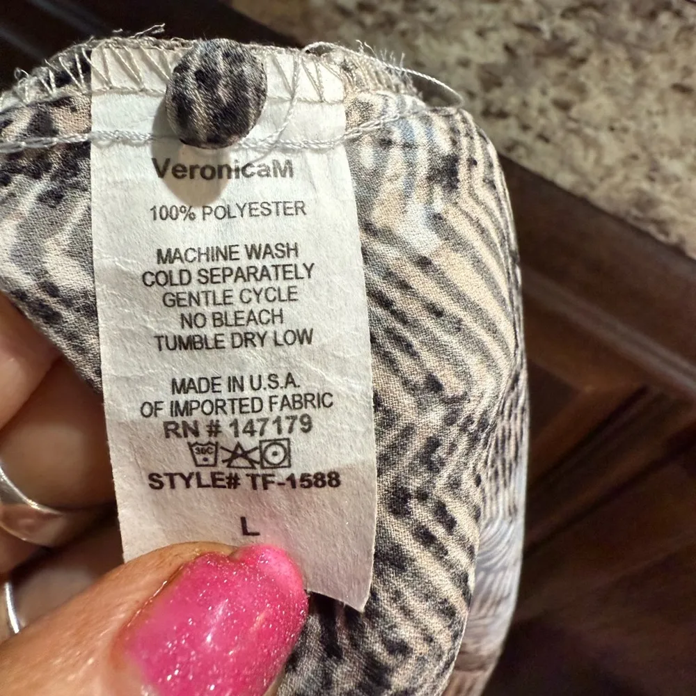 Veronica M  Brown and Blue Blouse - Image 6