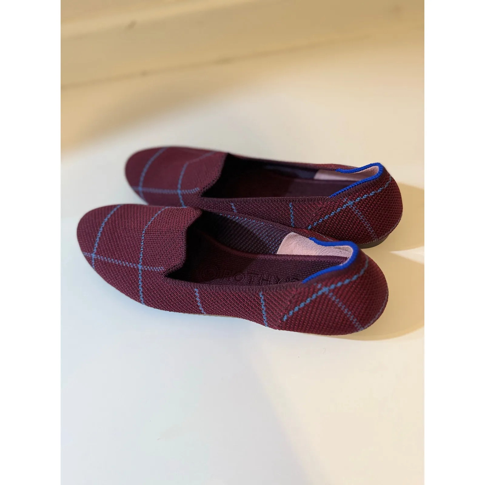 Rothy's The Loafer slip-on shoes Burgundy Grid size 7.5 - Image 6