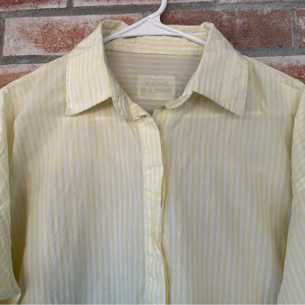 Daily Drills Oversized Medium Large Oversized Button Shirt Down Butter Yellow - Image 3