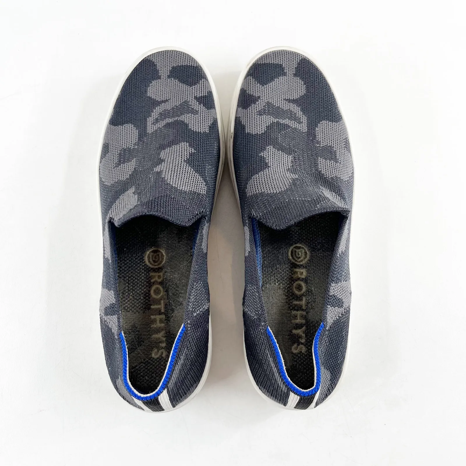 Rothy's The Original Slip On Loafer Sneaker Shoe Camo Gray Black 7.5 - Image 5