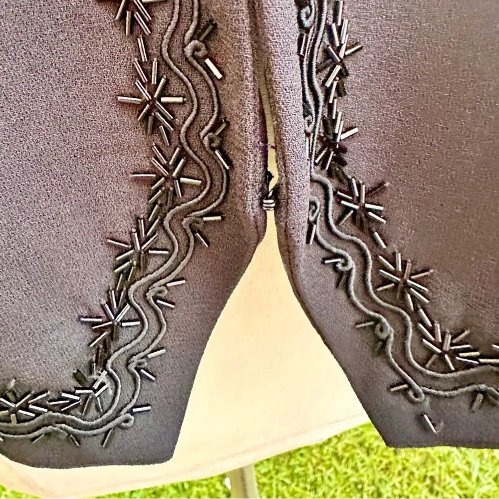 VINTAGE ALFRED DUNNER PLUS SIZE VEST BLACK BEADED 100% POLYESTER - Image 13