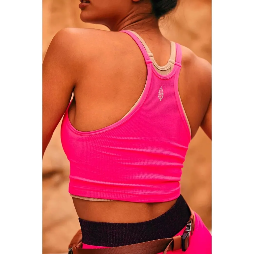 NWOT Free People Movement Happiness Runs Crop Tank Top-Malibu XS/S - Image 3