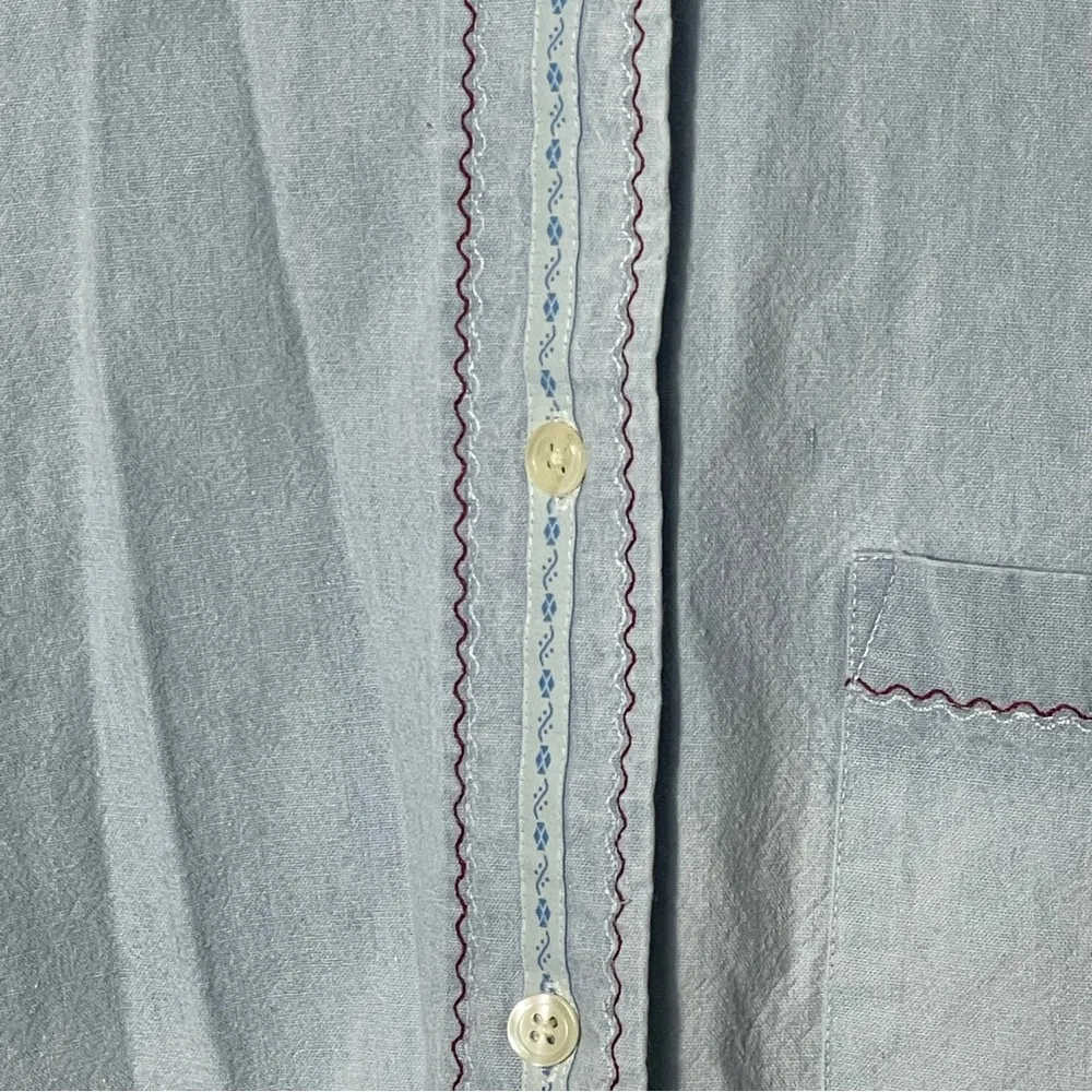 Ruff Hewn Embroidered Long Sleeve Denim‎ Button Up women’s size small - Image 3