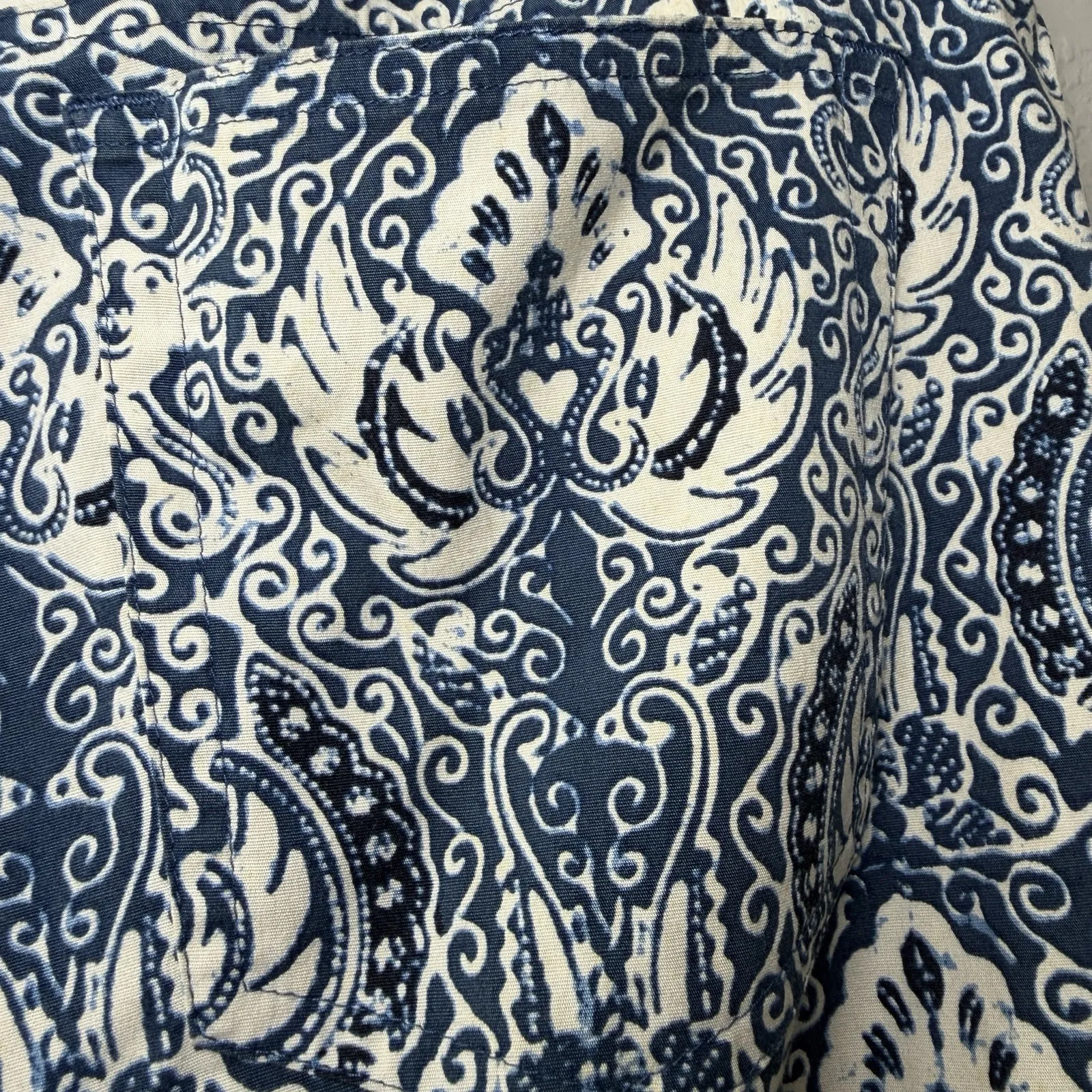 VTG Lauren Ralph Lauren Womens Blue Paisley Cropped Pants Size 8 Preppy Coastal - Image 16
