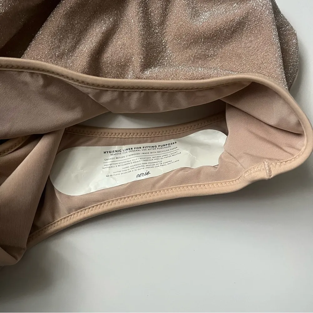 Aerie • NWT Gold Beige Sparkle Cutout One Piece Swimsuit - Image 10