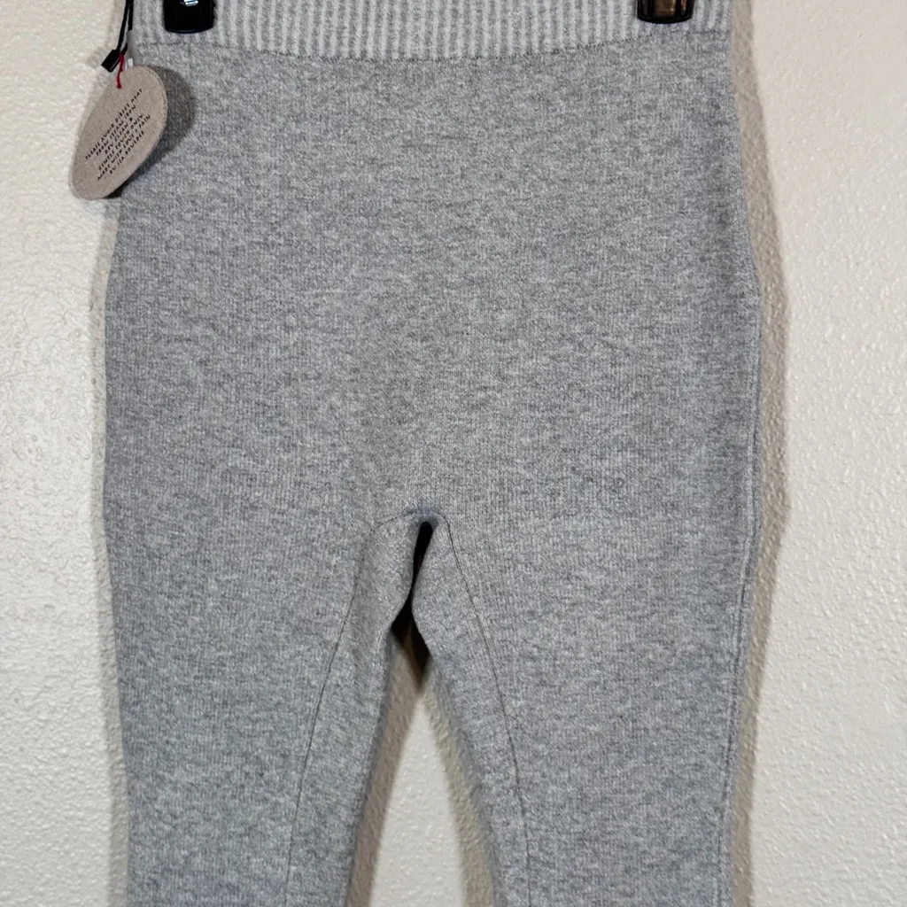 Isa Boulder Grey Tent Knit Pants Womens S Flare High Rise Casual Luxury Designer Gray - Image 10