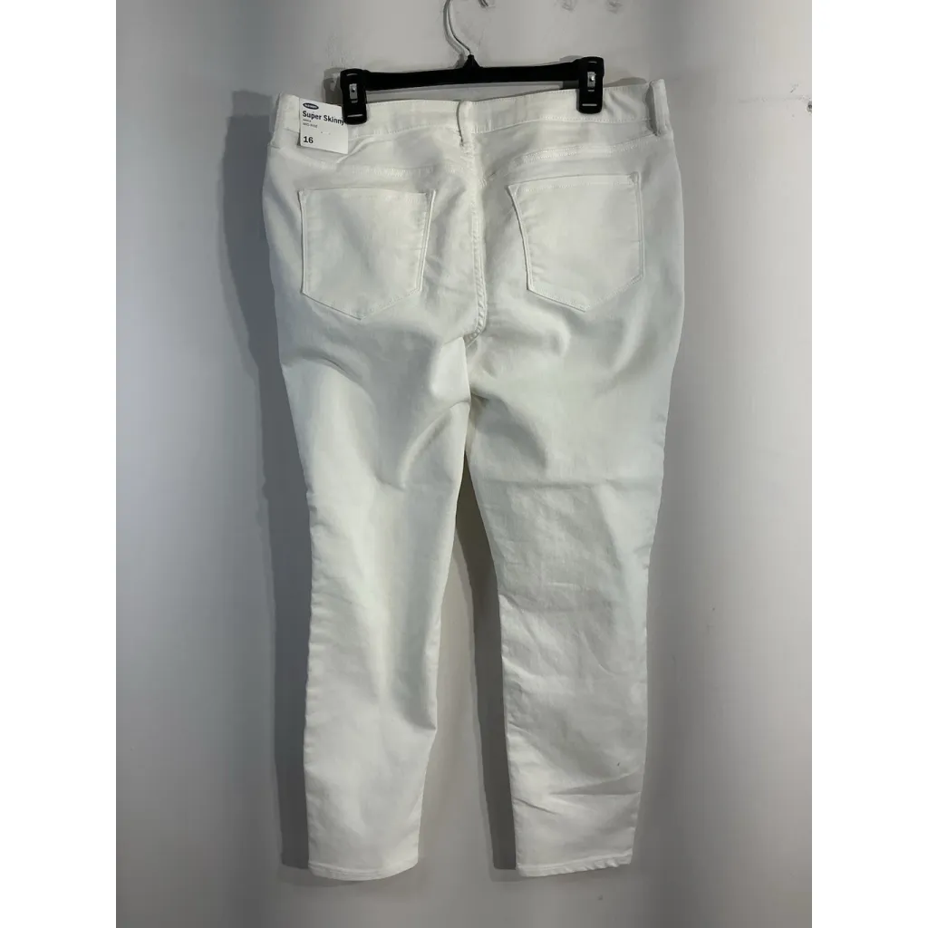 Womans Old Navy Super Skinny Ankle Midrise White Jeans Size 16 NWT - Image 2