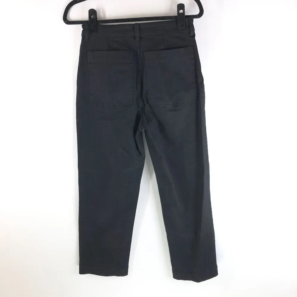 Everlane Womens Pants The Straight-Leg Crop Stretch Black 00 - Image 4