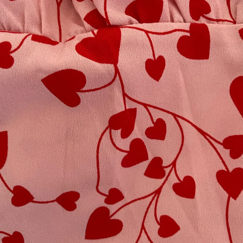 SHEIN pink red heart print all over crop top, size S Barbiecore festival summer - Image 10