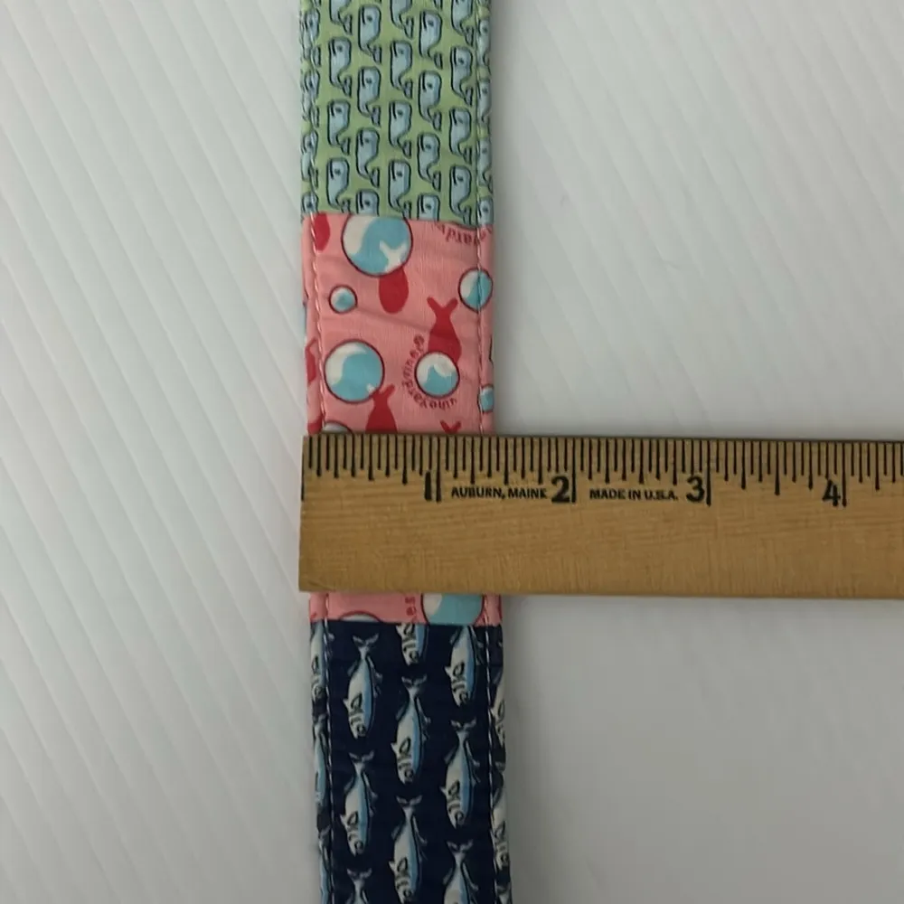 Vineyard Vines Patchwork Belt Whale Lacrosse Cocktails Beachy Size M D-Ring - Image 11