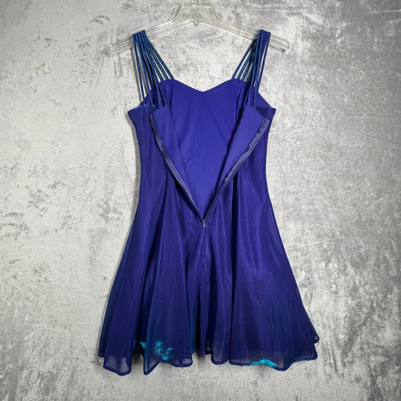 All That Jazz Dress Party Date Night Cocktail Evening Iridescent Blue‎ Size 4 - Image 4
