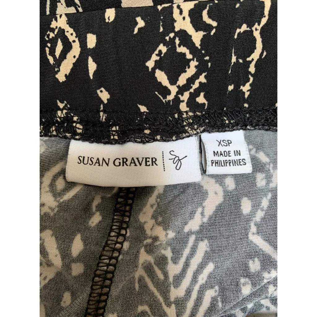 Black & White Tribal Print Pants Petite Size PXS - Image 6