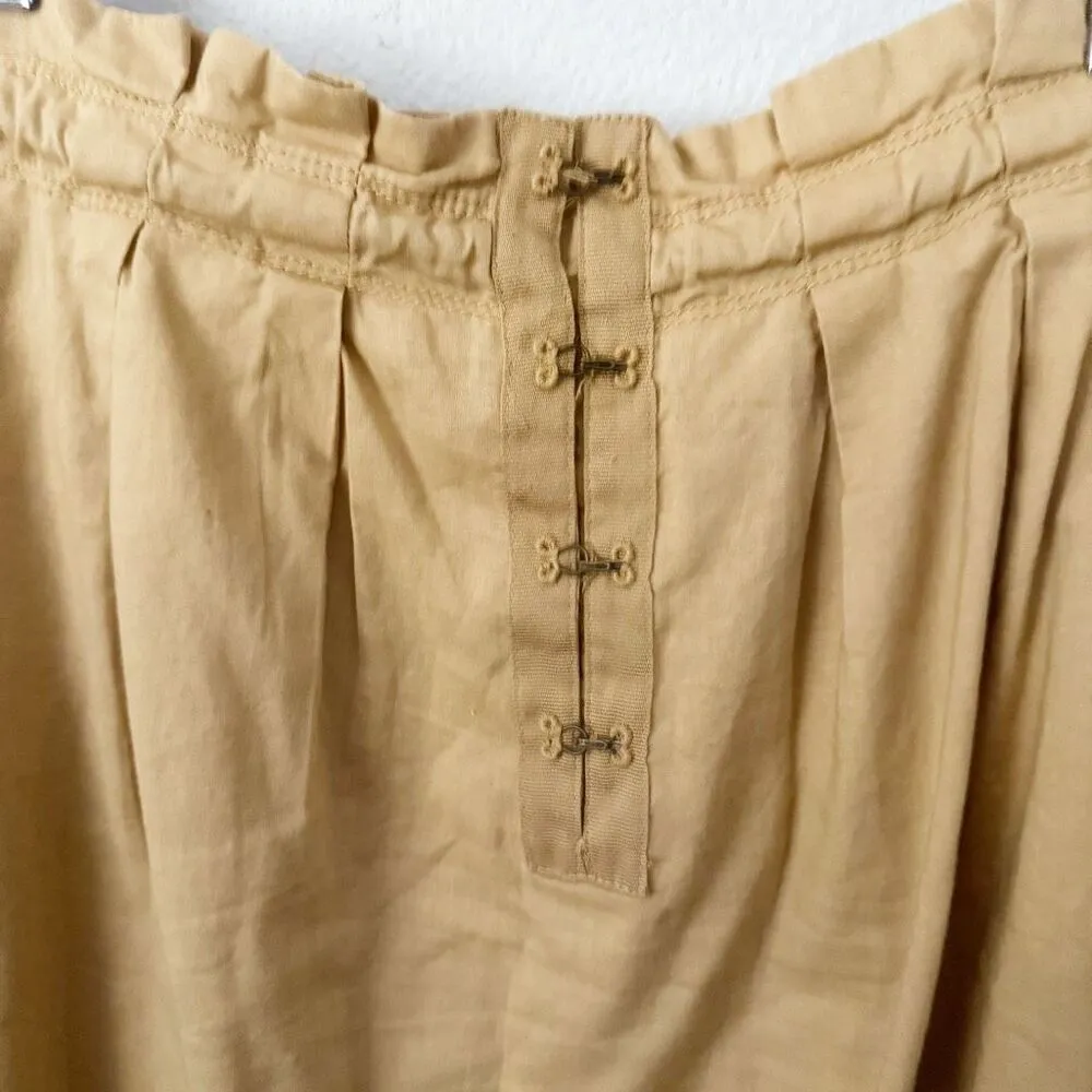 ANN TAYLOR LOFT | A-line Skirt Rope Tie Waist Pleated Hook-And-Eye Maize | - Image 6