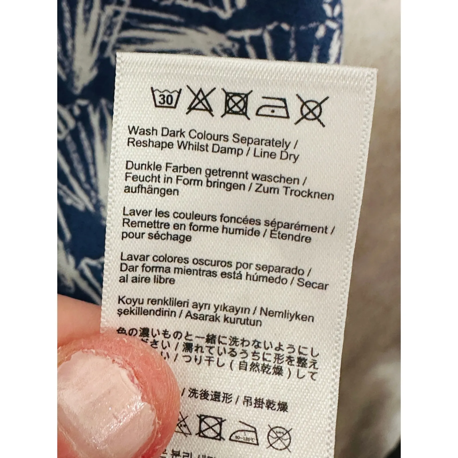 Joules Linen Button Down Thin Strap Tank Top Shells Print Blue White Size 14 NWT - Image 4