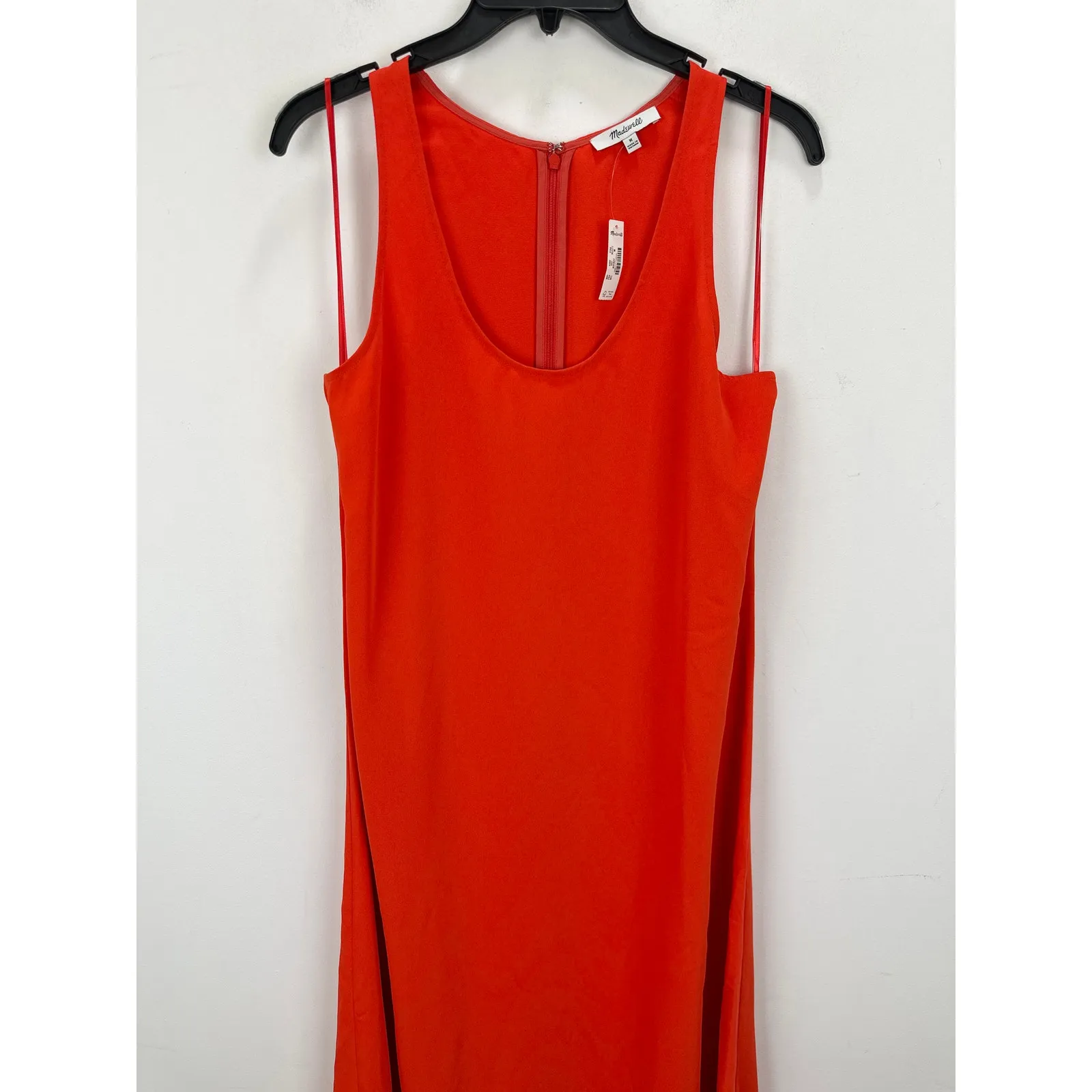 Madewell Sleeveless Scoopneck Midi Dress Bright Flame Red Minimalist Medium NWT - Image 12