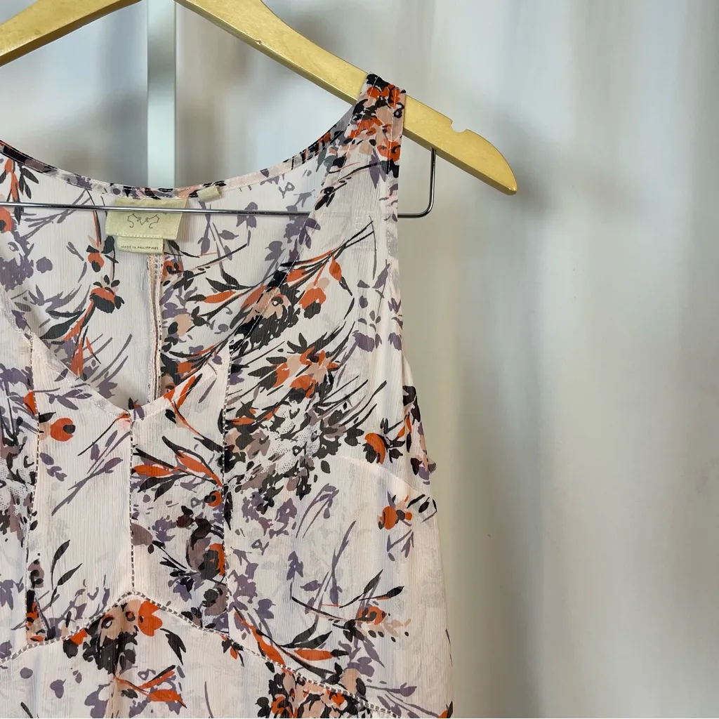 Anthropologie Vanessa & Virginia Medium Garden Pop Flowy Tank Top Retro - Image 7