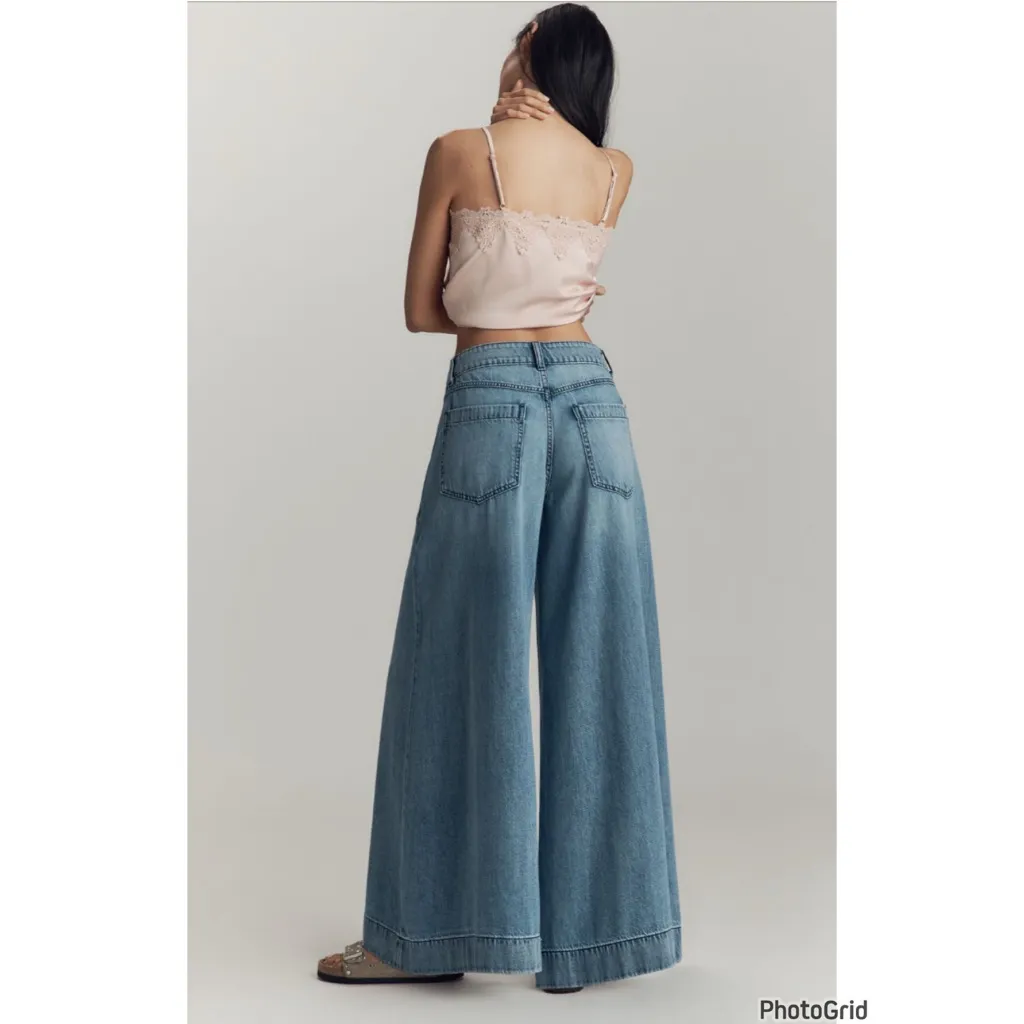 Anthropologie Pilcro Mid Rise Super Wide Leg Denim Jeans New With Tags 25 - Image 2