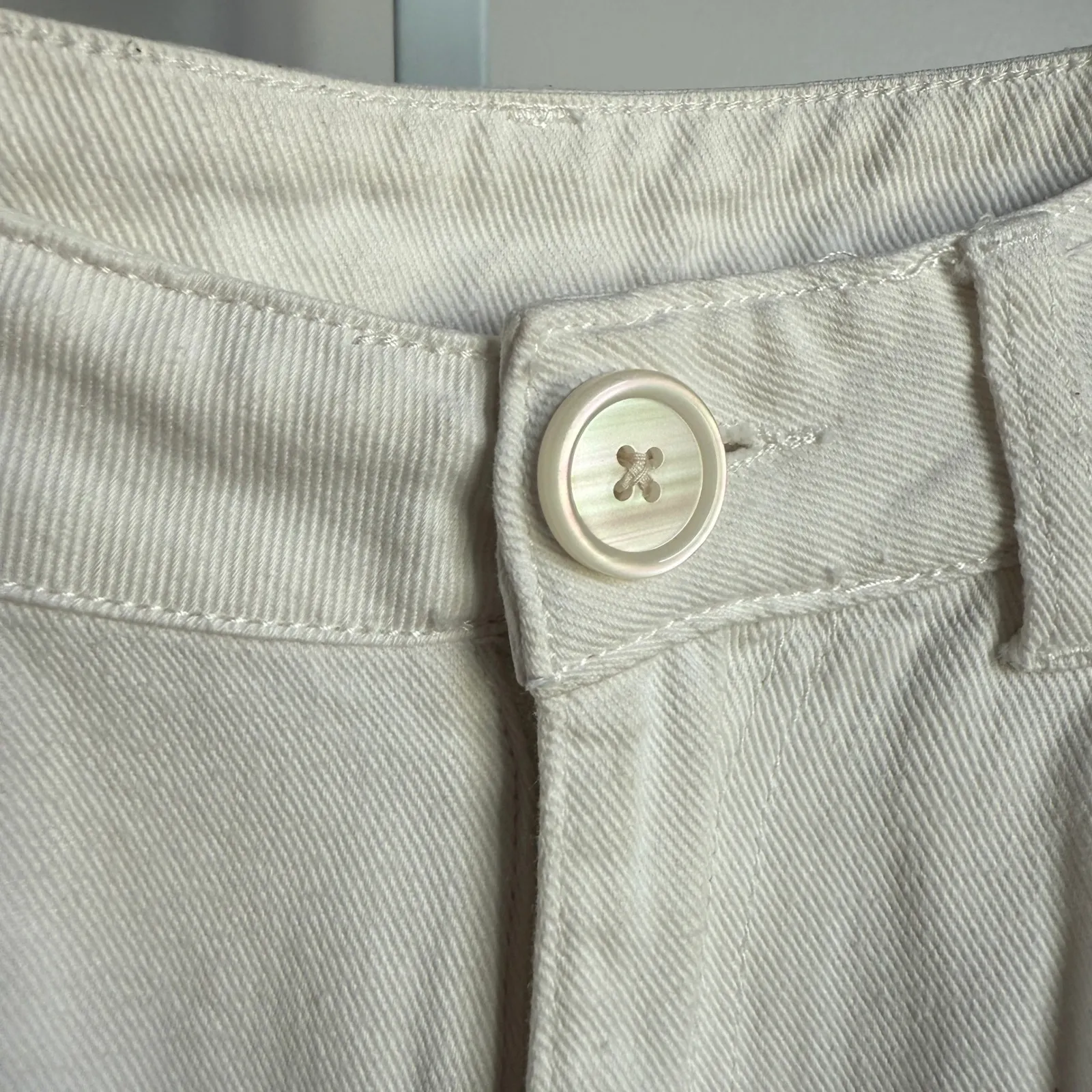 Gracia Womens Beige Wide‎ Leg High Rise Cargo Pants Cotton Utility Trousers - Image 4