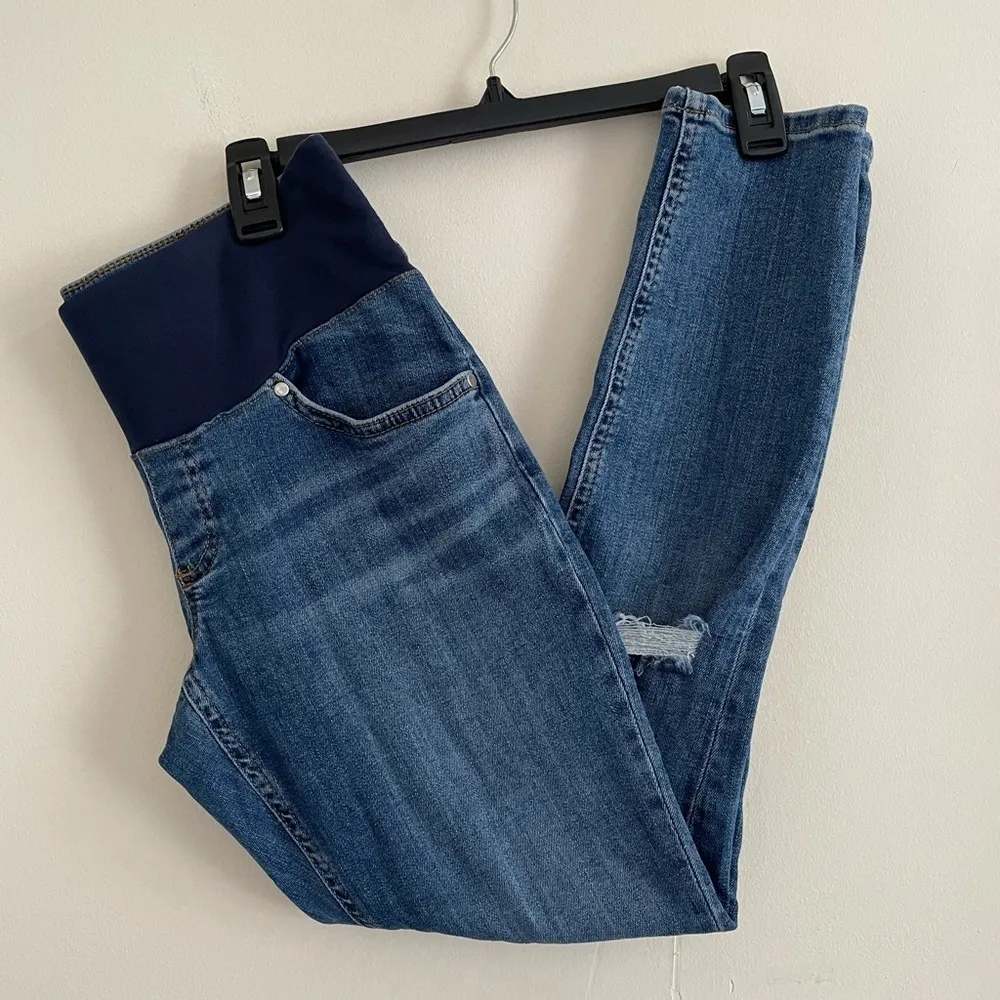 Asos Distressed Denim skinny jeans ~ front waist band Maternity ~ women’s size 6 - Image 3