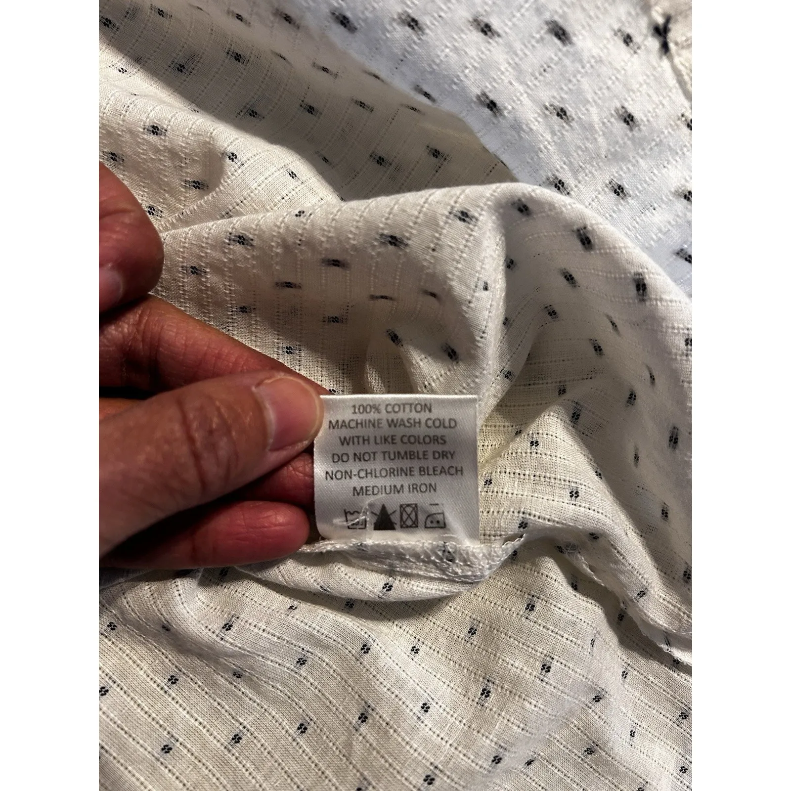 NWT Mud Pie Ruffle Button Up 100% Cotton Top Women’s Medium White Black Dot - Image 7