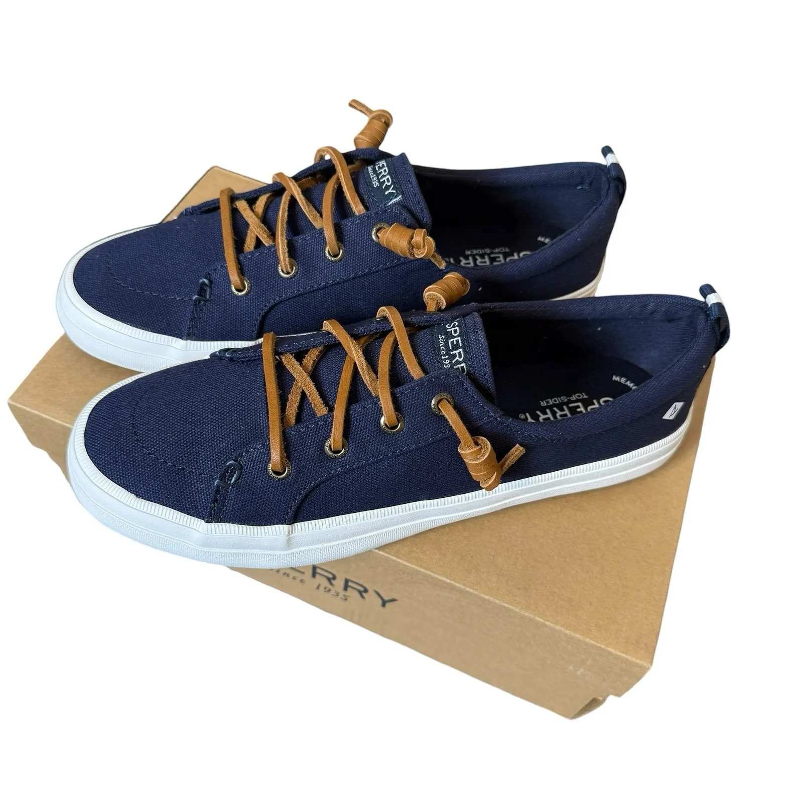 Sperry Women's Navy Crest Vibe Canvas Barrel Lace Sneaker - Size 8 Nautical Boat - Image 2